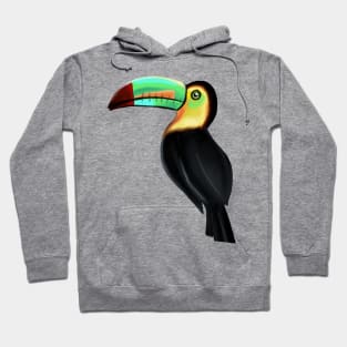 Yellow and Black Toucan on Bright Blue Hoodie